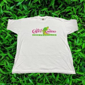 90s Isle of Capri Casino Lake Charles, LA FOTL Best White Graphic Promo Tee XXL